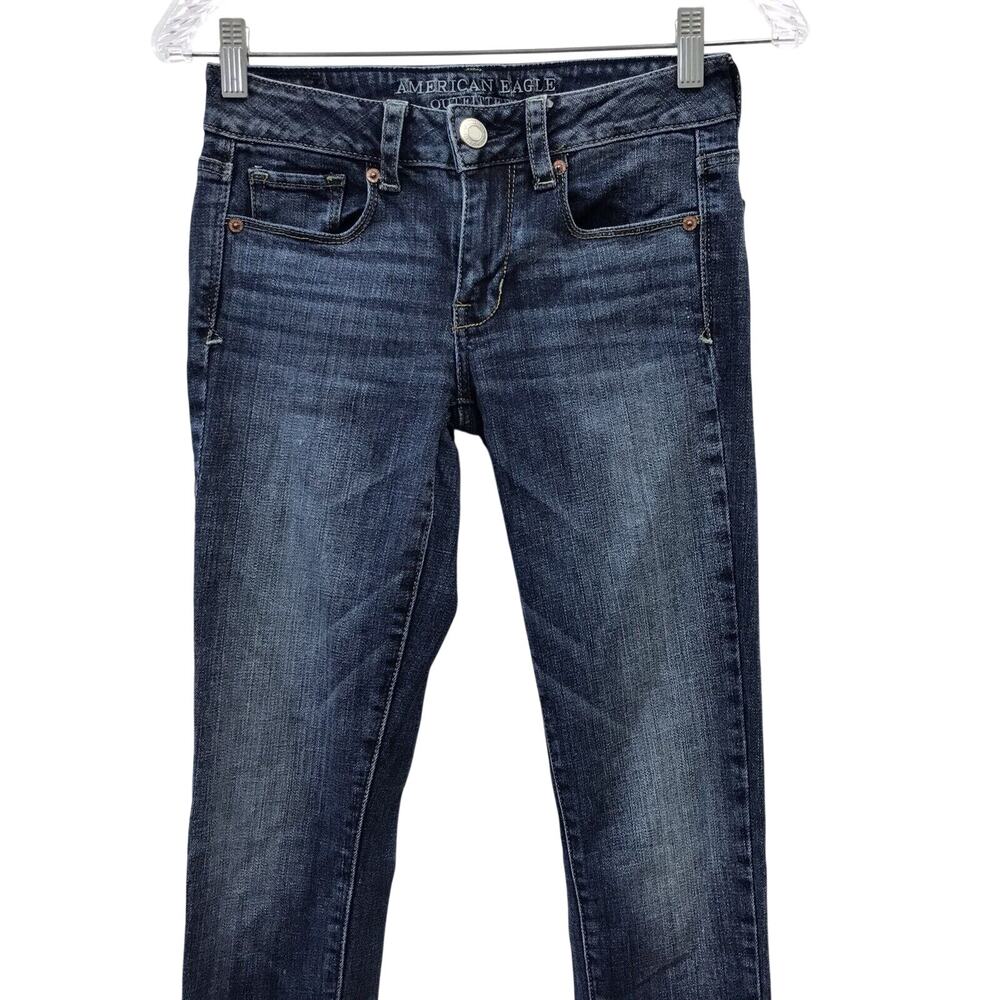 American Eagle Outfitters Jeans Womens 2 Skinny Kick Stretch Bootcut Denim Blue - Picture 2 of 11